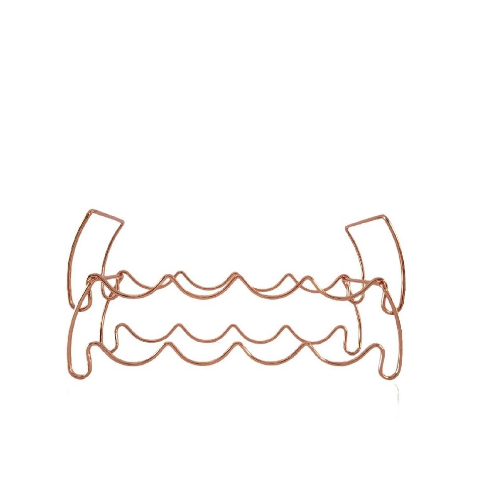 Copper Wine Rack Stackable 2 Tier Classic Style 8 Bottles